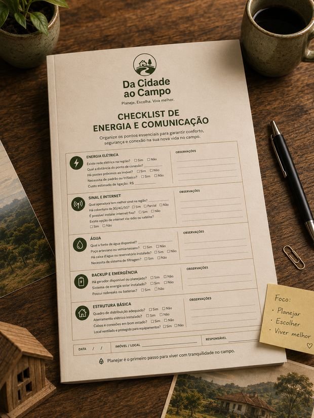 Workbook Checklist de Energia e Comunicação