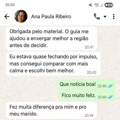 Depoimento real de cliente sobre o guia Da Cidade ao Campo