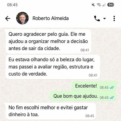 Depoimento real de cliente sobre o guia Da Cidade ao Campo